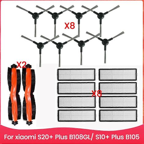 Filtre pour aspirateur brosse pour aspirateur Filtre de brosse pour aspirateur filtre de Robot Aspirateur S20+ Plus B108GL/ S10+ Plus B105 Main Roller Side Brosse HEPA Filtre Accessoires (1/5)