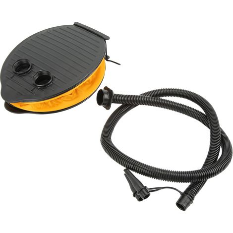 Grande pompe à pied gonflable jaune de 3 litres pour matelas de piscine sur pied. (1/5)