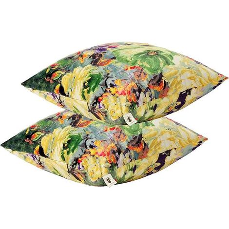 Federe decorative 40x40 cm, 2 pezzi. Motivo floreale dipinto.