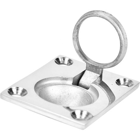 Poignée de sol carrée, acier inoxydable marin, boucle de levage intégrée, 48 x 38 mm