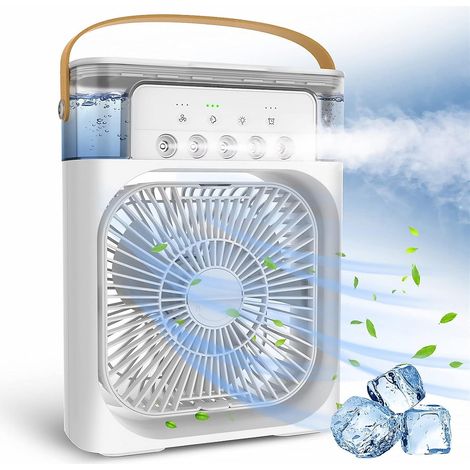 Mini climatiseur mobile portable 600 ml Petit refroidisseur d'air 3 vitesses et 3 modes de brouillard Climatiseur mobile avec minuterie 1/2/3 H (1/5)