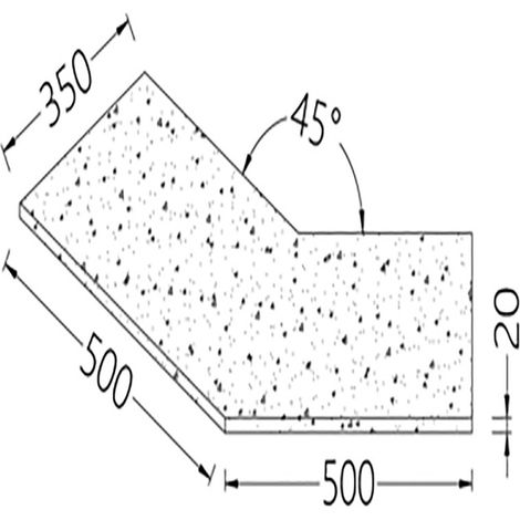 Option- tablette de service angle 45°- 20 mm- pierre - Diamond