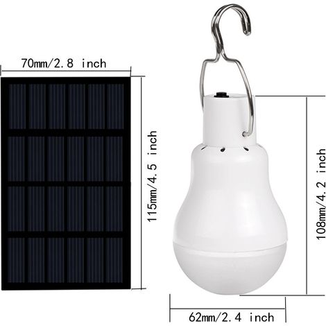 Lampe LED à énergie solaire portable USB charge lanterne lampe projecteur intérieur bureau cuisine lecture avec panneau solaire pour extérieur randonnée camping tente pêche éclairage (2 pièces) (1/4)