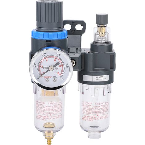 Filtre à air haute qualité, séparateur eau-huile avec régulateur de pression et soupape de décharge G1/4in AFC2000 (1/5)