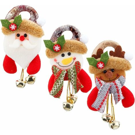 Poupée ornement d'arbre de noël avec pendentif d'arbre de noël, cloches Jingle, ornement de cloche d'arbre de noël, décoration de père noël(Modèle de cerf) (1/5)