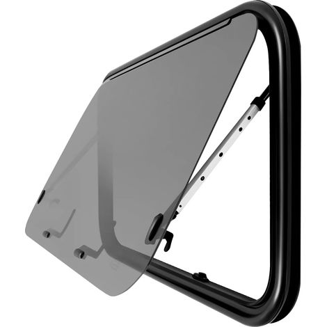 Ventana de apertura por presión para caravanas, ventilación, protección contra insectos, blanco y negro. (1/2)