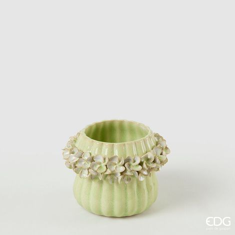 EDG Enzo De Gasperi Vaso Freaky Decoflor H 9,5 Cm D 13 Cm Ceramica Waterproof Green