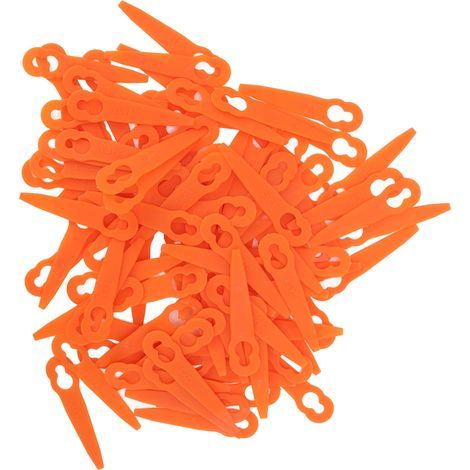 100 lames de coupe-bordures en plastique orange, accessoires pour tondeuse à gazon compatibles avec Stihl Polycut 2-2 et 3-2. (1/5)