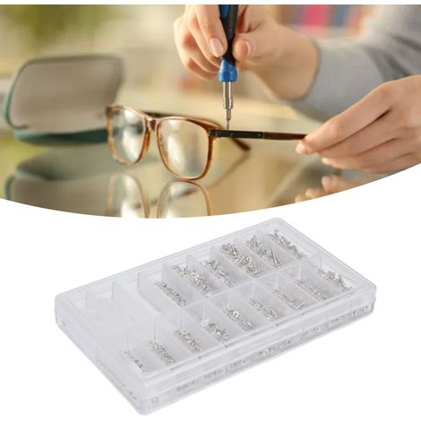 FS010794-2 1000-teiliges Reparaturset inklusive kleiner Schrauben, Schraubendreher, Schraubendreher-Pinzette und Zubehör für die Brillenreparatur. (1/5)