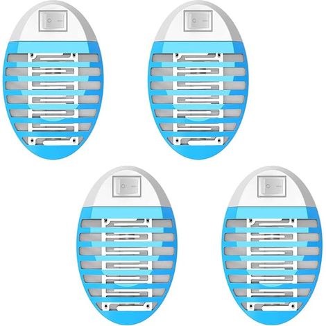 Lot de 4 Tuteurs d'insectes électriques avec lumière UV pour Mouches, moustiques, Mites, Cuisine, Chambre à Coucher, intérieur (1/5)