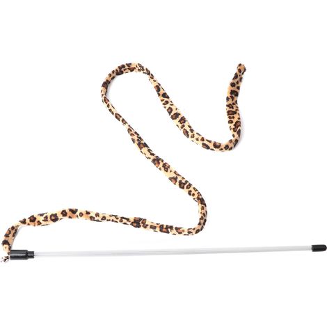 1 jouet amusant pour chat, bâton de chasse, baguette, imprimé léopard, queue avec clochette