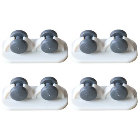 8 Pièces Mini Roulettes Auto-Adhésives Petit Roulettes Collant Plastique pour Meubles Bacs Chariot Table Pouf Stockage Conteneur (Blanc, Roue à Sens Unique) (1/5)