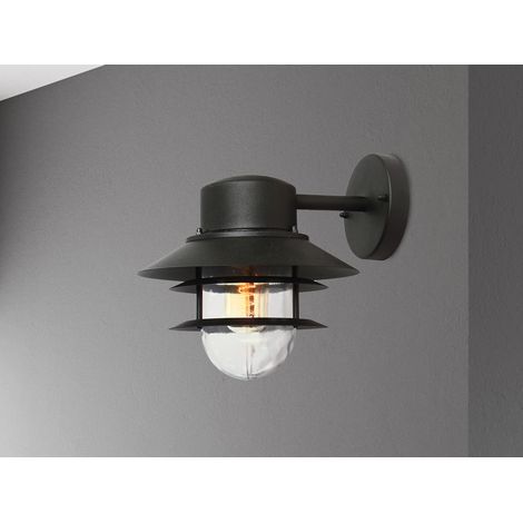 LED Wetterfeste Downlight Außen Wandlaterne aus Edelstahl, Schwarz Höhe 24cm (1/4)