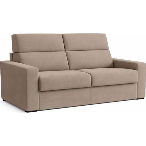 Dmora - Divano letto 2 posti Onorina, Sofà trasformabile per salotto, imbottito, sfoderabile, Qualità 100% Made in Italy, 180x95 h100 cm, Tortora (1/5)