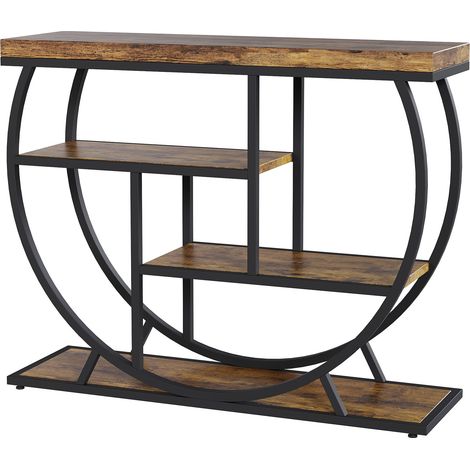 GARVEE -Table Console Entrée 4 Niveaux Style Industriel Rangement Étroit Couloir Salon(Marron) (1/5)