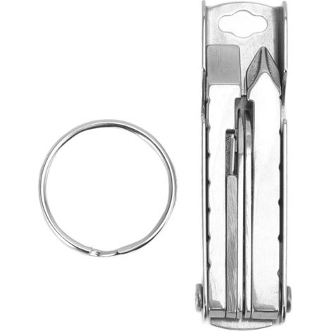 Kit outil multifonction vélo en acier inoxydable, ensemble tournevis, lime à ongles, mini couteau, support téléphone avec porte-clés, pour réparation cycliste et extérieur. (1/5)