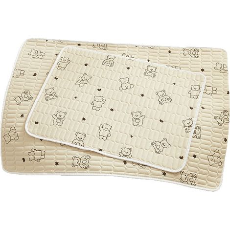 Alèse imperméable en coton tricoté (50x70 cm / 70x100 cm, lot de 2) – Lavable et respirante convient aux bébés, aux menstruations et aux personnes âgées (protège-matelas anti-taches) (1/3)