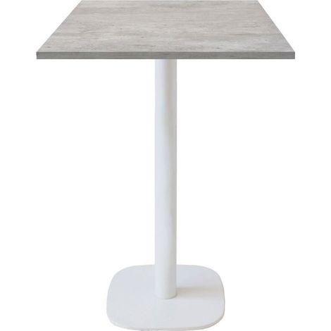 Mange-debout 60 x 60 cm - modèle Round pied blanc béton naturel