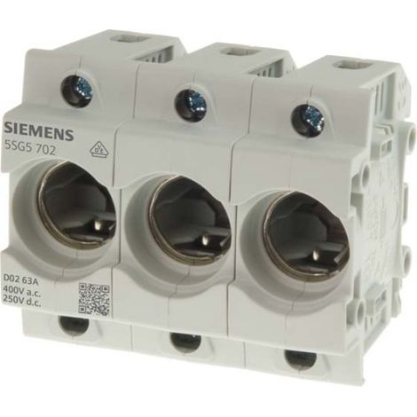 Siemens Indus.Sector Neozed-Sicherungssockel Gr.D02, 3-polig, 63A 5SG5702 (1/3)
