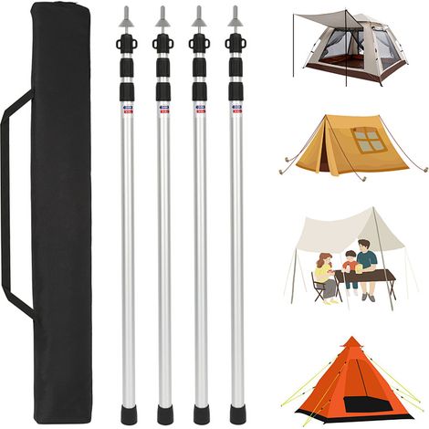 Randaco 4 pezzi pali telescopici per tenda 88–234 cm, altezza regolabile e collegamento fluido per gazebo