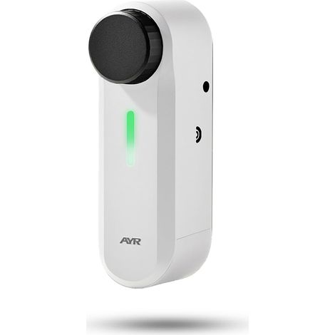 Serrure électronique pour porte d'entrée, finition blanc mat, accès sécurisé et à distance sans clés, installation automatique. (1/5)