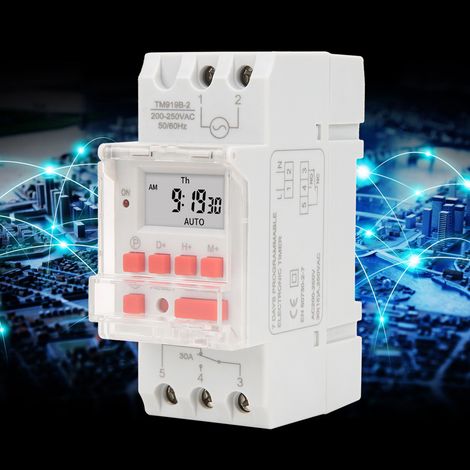 TM919B-2 200-250V AC 30A LCD 7 Tage programmierbarer digitaler Zeitschalter (1/5)