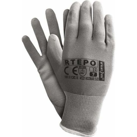 Gant de chantier Reis - RTEPOSS8 - Lot de 12 gants de protection en acier Bleu/gris Taille 8