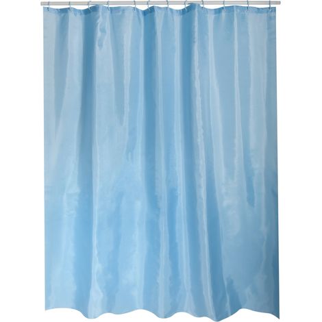 Cortina de ducha Poliéster 240x200cm Azul - Anillas incluidas MSV (1/3)
