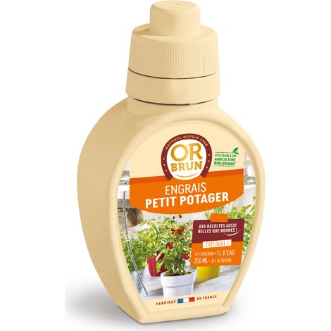 OR BRUN Engrais Petit Potager - 250ml - Engrais Petit Potager De Balcon - Fabriqué En France - Utilisable En Agriculture Biologique OBRECLPTITPOT250 (1/5)