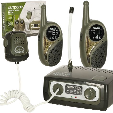 Walkie-Talkie-Walkie-Talkie-Kurzwellenset mit Telefonzentrale für Kinder in Khaki