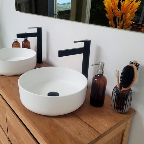 Mitigeur de lavabo cascade noir, Vito (1/5)