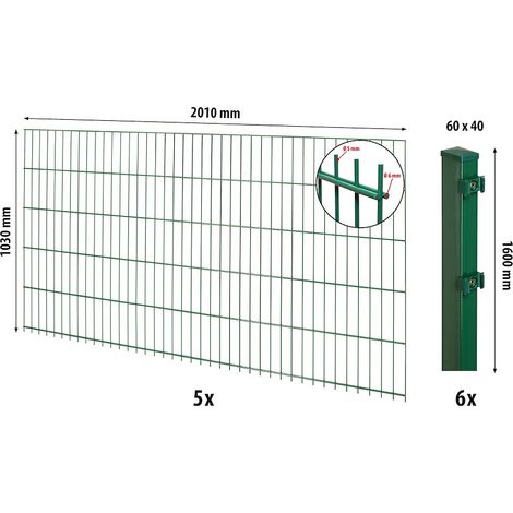 Comfort DS-Mattenzaun-Set 1030 L=10 m, grün