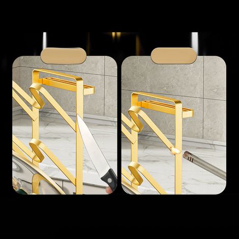 Topfdeckelhalter, multifunktionales Ablageregal, Spatelhalter, mehrstufiger Topfdeckelhalter, luxuriöses Hellgrün. (1/5)