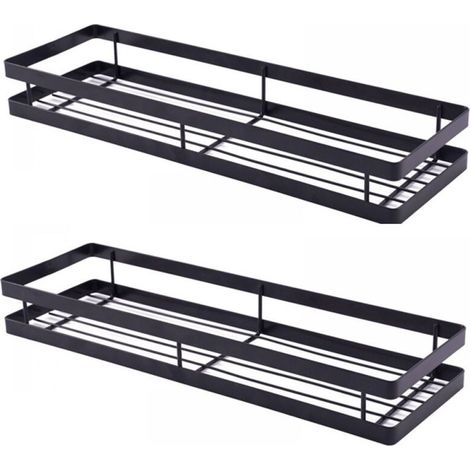 Soporte De Estantería Mural - Hierro Negro - 40 X 12 X 5 5 Cm - 18 Kg Por Unidad - 2 Piezas (1/5)