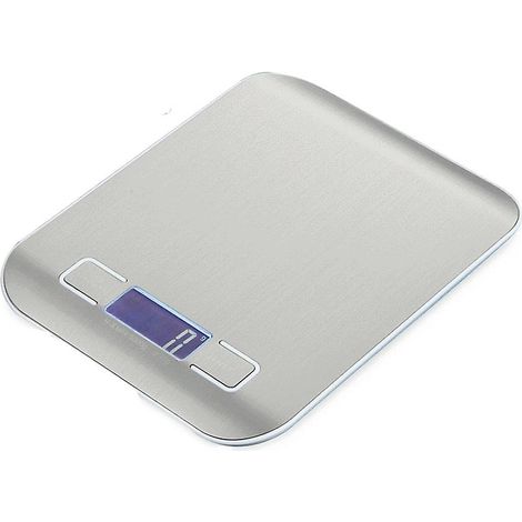 Balance de cuisine numérique en acier inoxydable avec grand écran rétroéclairé et fonction tare - Capacité de 10 kg (1/3)