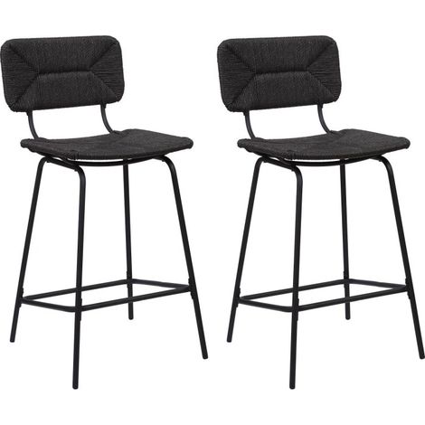 Set aus Metallinsel und Barhockern mit Rattansitz 65cm NEMA (1/5)