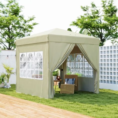 Pavillon ca.2,5x2,5m, résistant à l'eau Stable Hiver Fest Pop-up Foltpavillon, UV Protection 50+, Foltbar Party Tent Tent de jardin avec 4 parties Poche Gartenpavillon für Camping Garten (1/5)