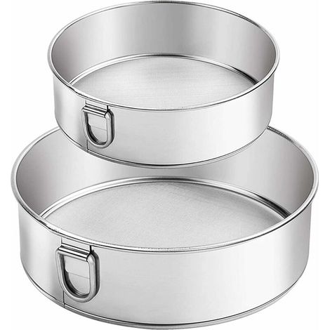 2 Pièces Tamis à Farine INOX Tamis de Pâtisserie Maille Fine Tamis Fins en Acier Inoxydable Tamis à Farine Rond pour Pâte à Sucre, Farine, Matcha, Poudre d'Assaisonnement 15CM 20CM (1/5)