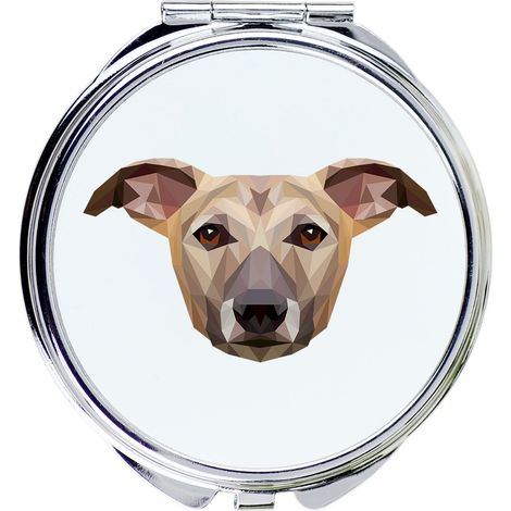 Whippet, galgo inglés: espejo con una foto e inscripción geométrica de Art-Dog (1/3)