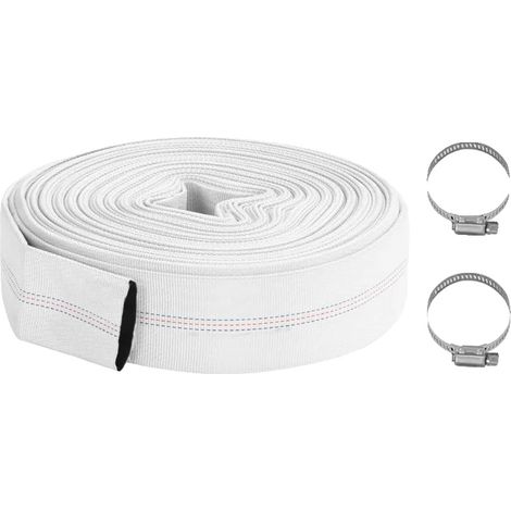 Tuyau à plat, longueur de 20 mètres, diamètre de 2 pouces, BLANC (1/2)