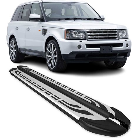 Marchepieds Latéraux Compatible avec Range Rover Sport L320 2005-2013 Aluminium Gris Noir (1/5)