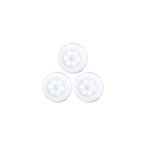 3er-Set Bewegungsmelder-Leuchten für den Innenbereich, selbstklebend, batteriebetrieben, kabellose LED-Leuchten für Kleiderschrank, Treppenhaus, Abstellraum, Küche, kaltweißes Licht - Crezuo