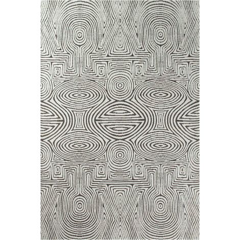 Tapis intérieur extérieur beige jacquard antidérapant - 80 x 150 cm (1/5)