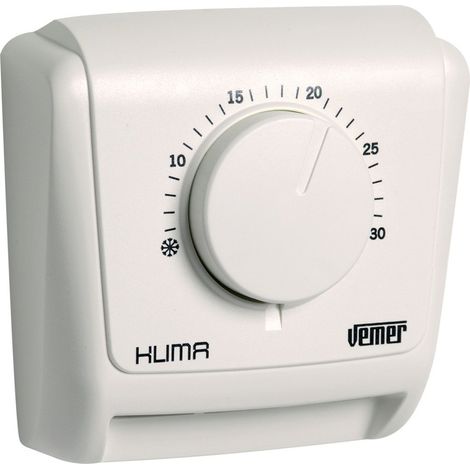 VEMER VE019600 KLIMA 3 - Termostato Meccanico a Membrana di Gas per Caldaia/Condizionatore, Funzione Riscaldamento/Condizionamento, Bianco (1/2)