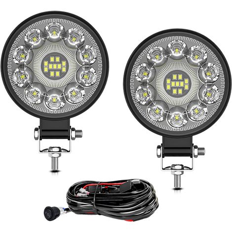 Set aus 2 weißen LED-Lichtleisten, 7,6 cm (3 Zoll) und 140 W, mit Kabelbaum, für Auto, LKW, SUV, Quad, SSV, Wohnmobil oder Boot. (1/3)