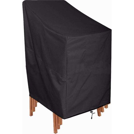 Housse Chaise Jardin Empilable Imperméable, Tissu Oxford Housse Chaise Extérieur pour chaises de Jardin et de Balcon, Coupe-Vent, Anti-UV Housse Fauteuil Jardin - 64x64x70/120 cm (1/4)