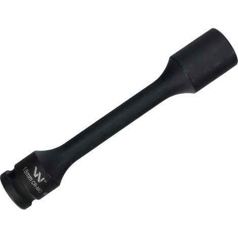 Vaso de impacto de 1/2", hexagonal delgado y muy largo, fabricado en acero CrMo de 18 mm, longitud 150 mm, utilizado en mecánica para llaves de impacto, Waryński (1/2)