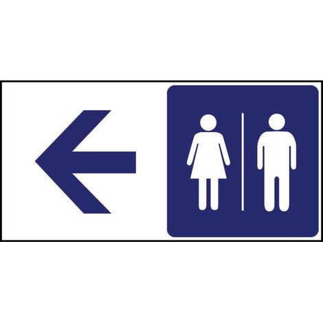 Panneau Toilettes H/F flèche à gauche - Rigide 960x480mm - 4000244