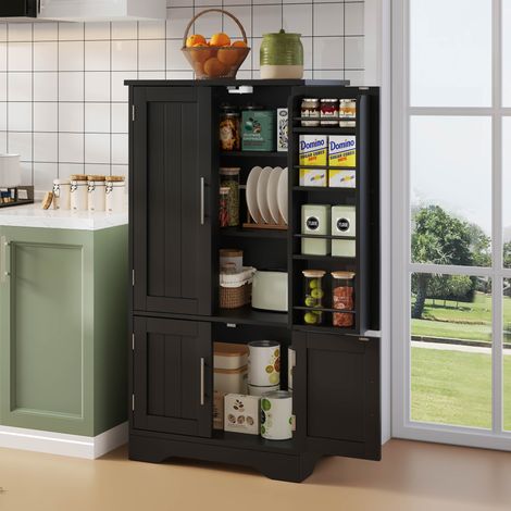 Mueble de almacenaje de cocina 120 x 60 x 40 cm en MDF negro DESVIAE (1/5)