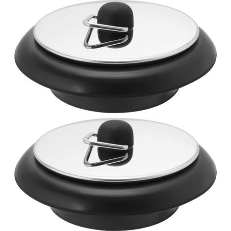 2 Stück 40 mm Gummi-Ablaufstopfen für die Küche, für Badewanne, Waschbecken, geeignet für Waschbeckenöffnungen mit 3,6 cm Loch